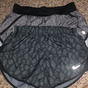 Black and gray running shorts